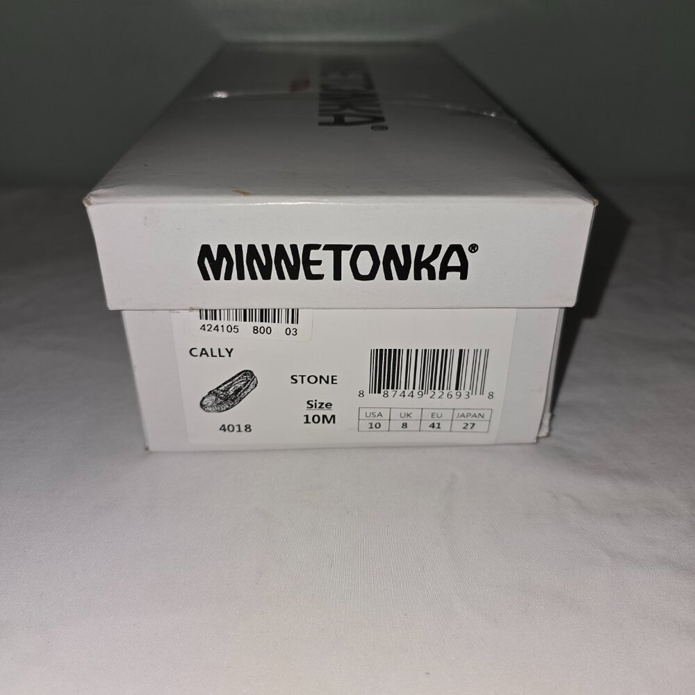 Minnetonka Cally Slippers in Stone, Women's 10M, New in Box - Picture 8 of 9